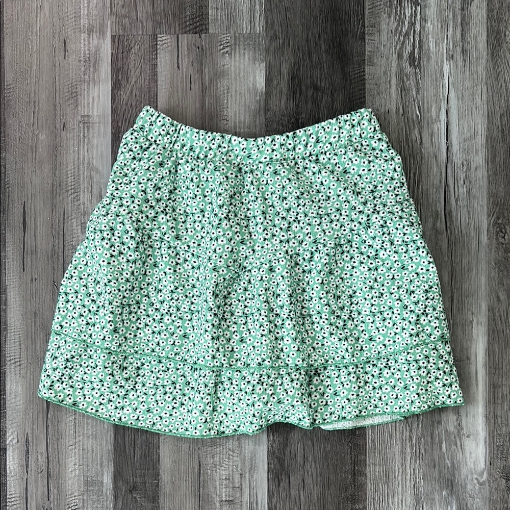 Zara, Floral Green Skirt